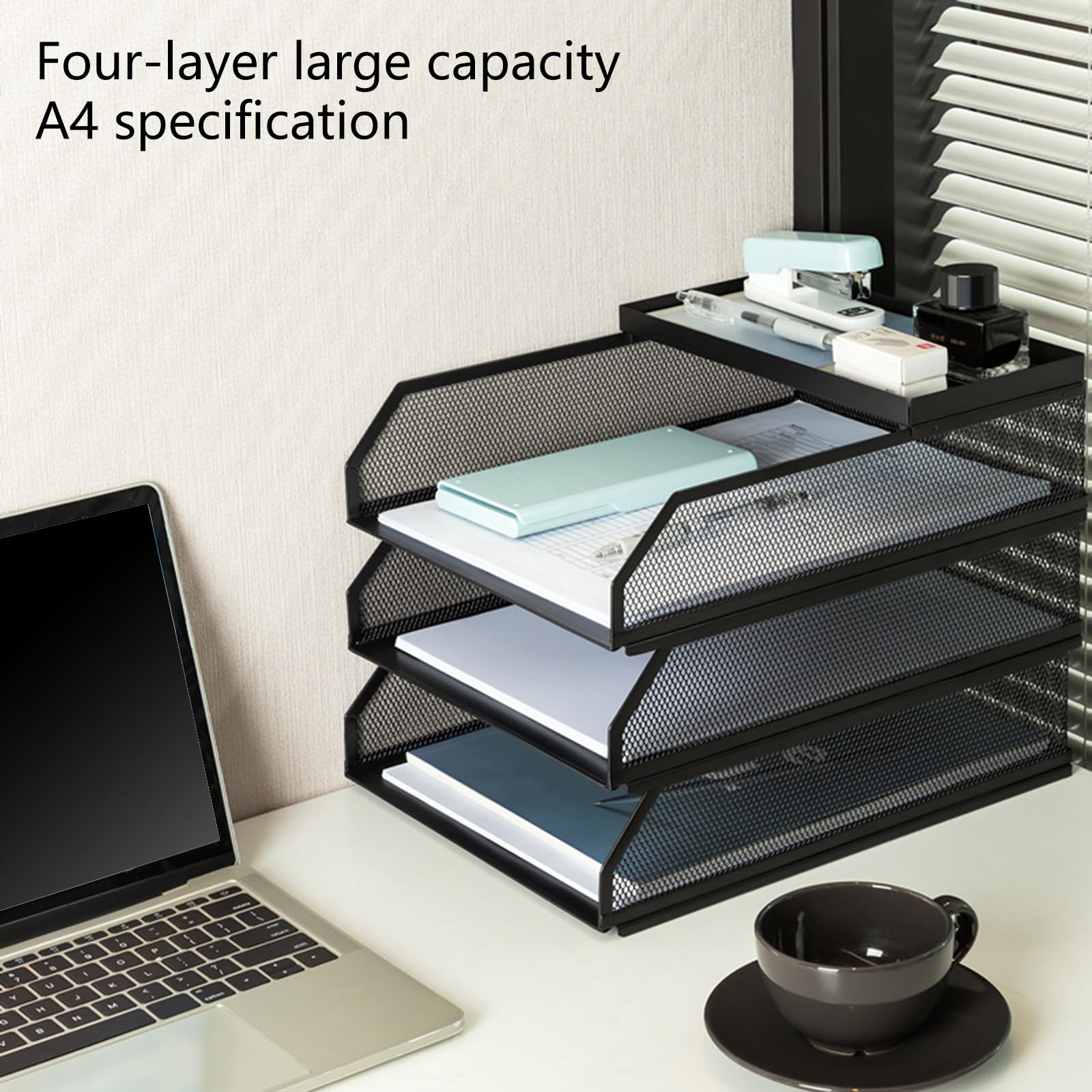 3/4 Tiers Desk Organizer Office Organizer Notebook Sorter Rack Accessori Scrivania Per Casa Ufficio E Scuola