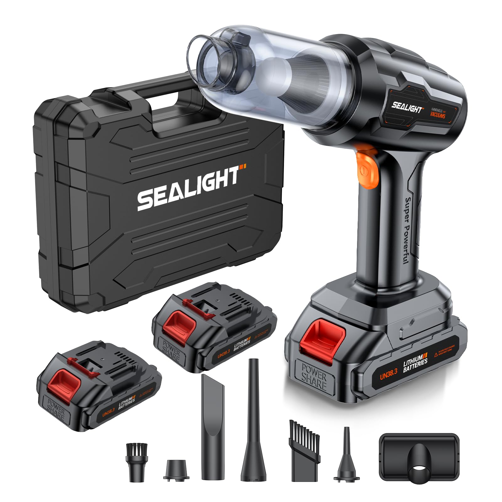 Sealight Car Vacuum Portable Cordless 21000Pa High Power Handheld Cleaner for Car & Home