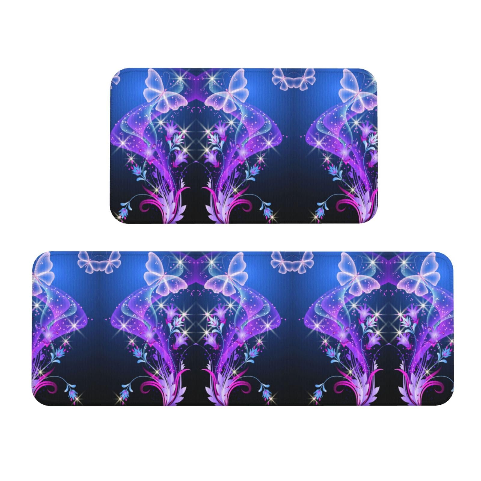 Tapis de cuisine lot de 2 lavables antidérapants violet couloir salle à manger entrée