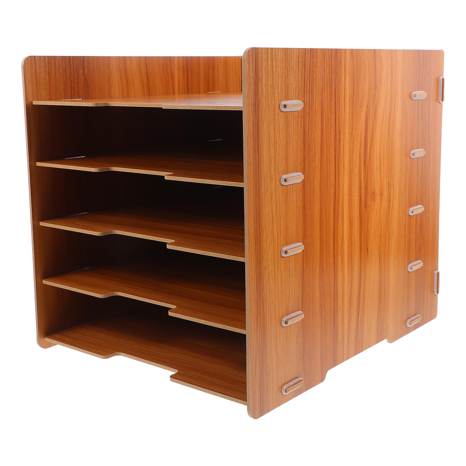 Support multifonction pour documents Gatuida en bois à 5 niveaux brun