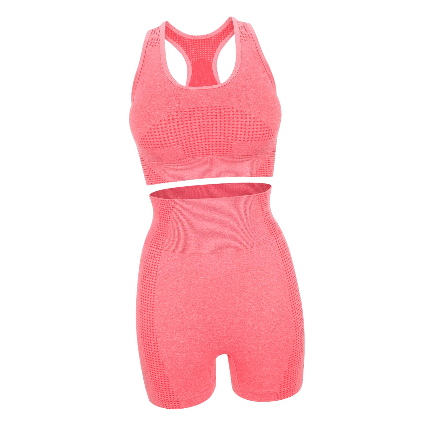 WOFASHPURET 1set Yoga Outfits for Women Lightweight Breathable Workout Sets Stylish Comfortable Fit for Gym and Outdoor Activities Versatile High Elasticity Design Watermelon