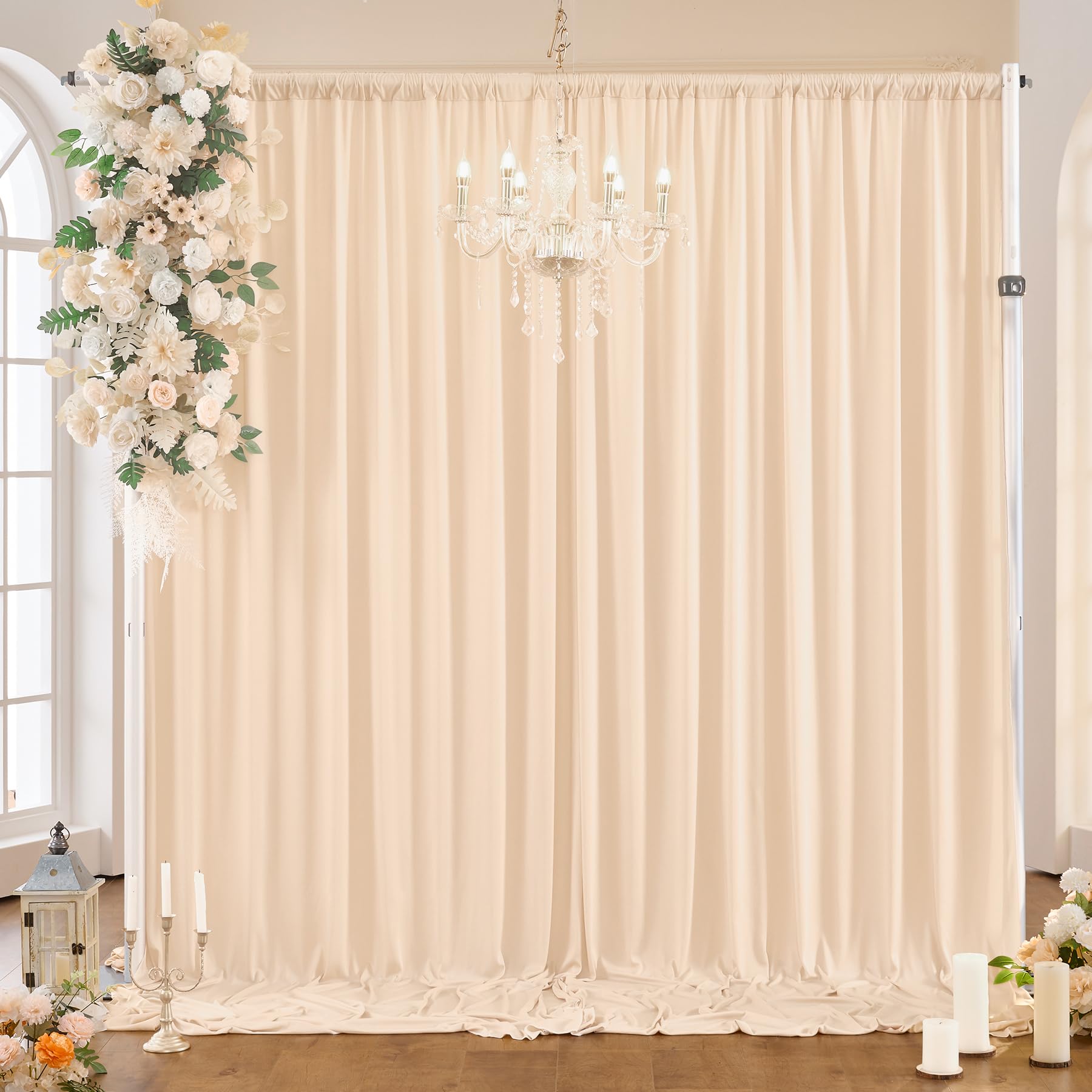 10ft x 10ft Champagne Backdrop Curtains for Parties Wedding Birthday ...