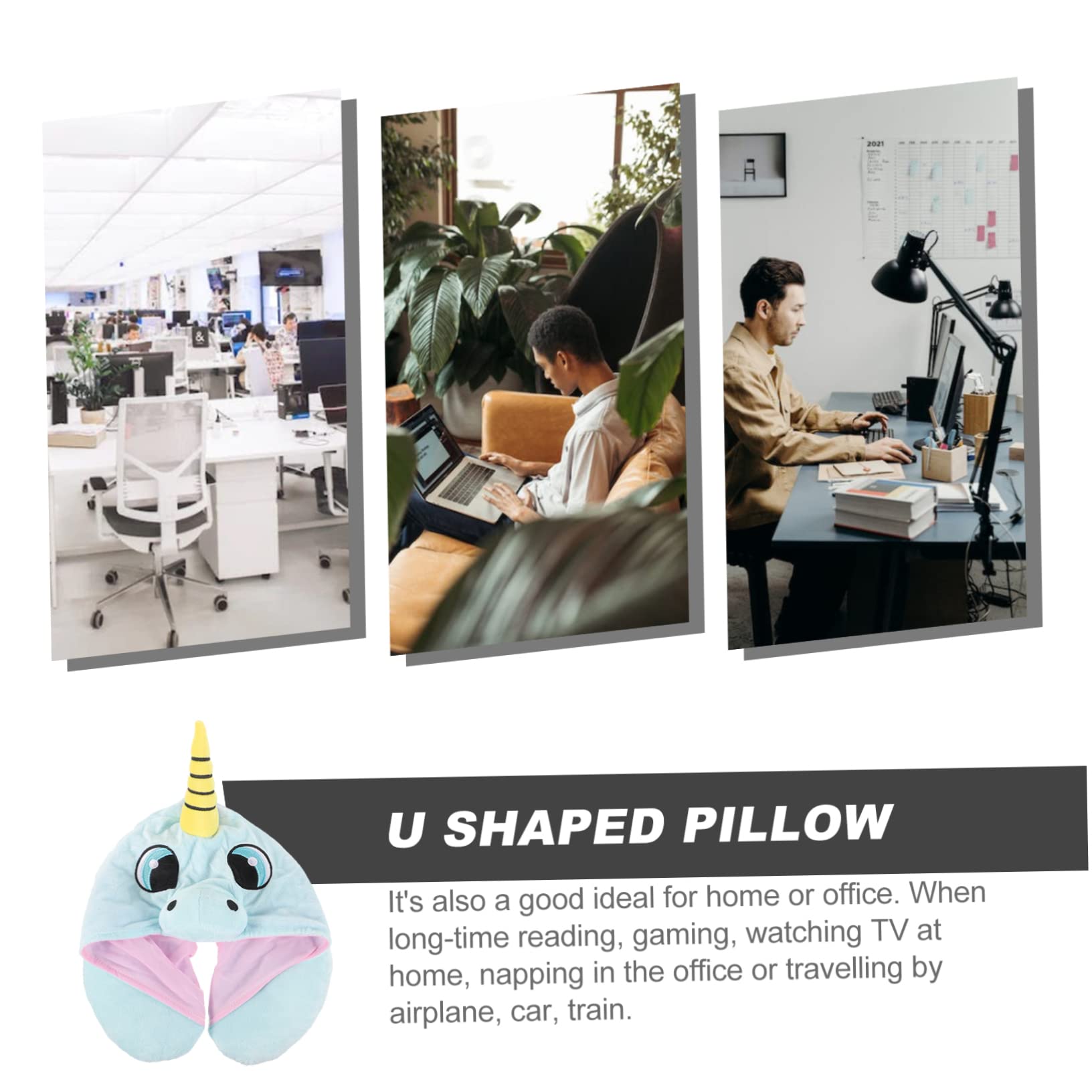 HANABASS Almohada Cervical con Capucha Forma para Viajes Oficina y Siesta Almohada De Viaje Cómoda y Adorable Cuello