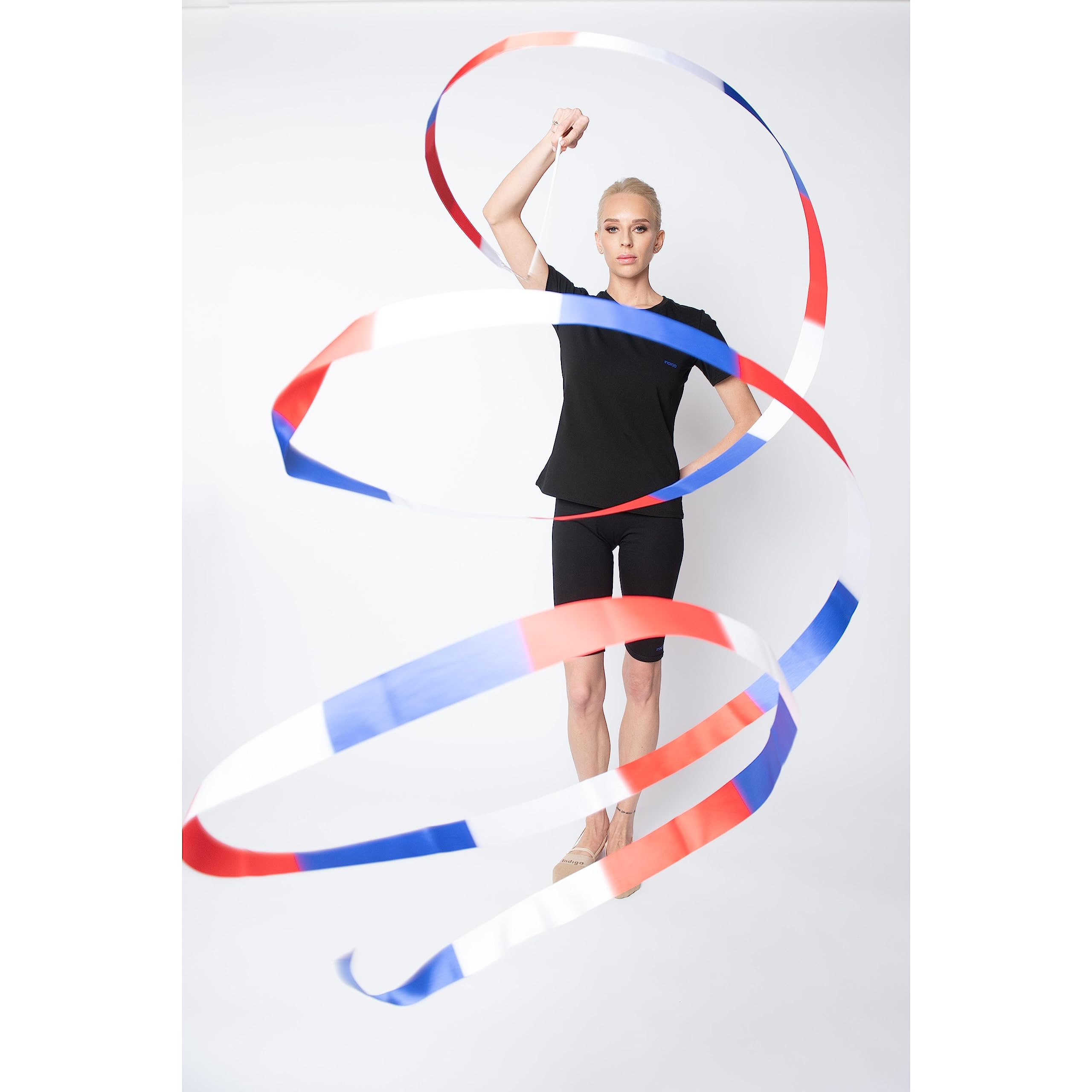 DRUNA Cinta de Gimnasia Rítmica 4 MTS., Cinta para Entrenamiento, Baile, Baile Artístico, Danza, con Varilla 56 cm