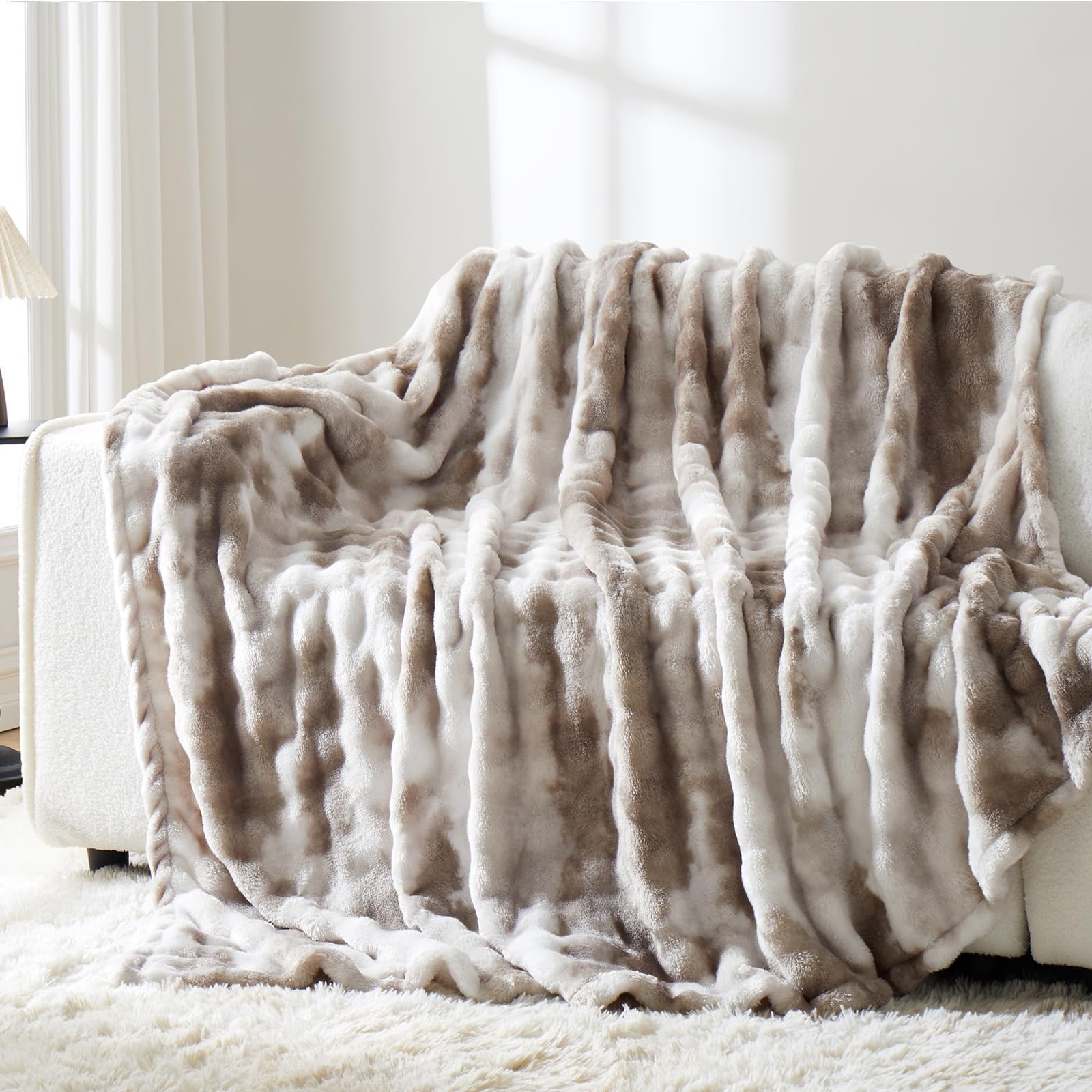 PU MEI Fleece Blanket - Throw Blanket for Couch, Luxury Bubble Fluffy Plush Twin Cozy Soft Warm Fuzzy Extra Large Blanket for All Season Use 60"*80"