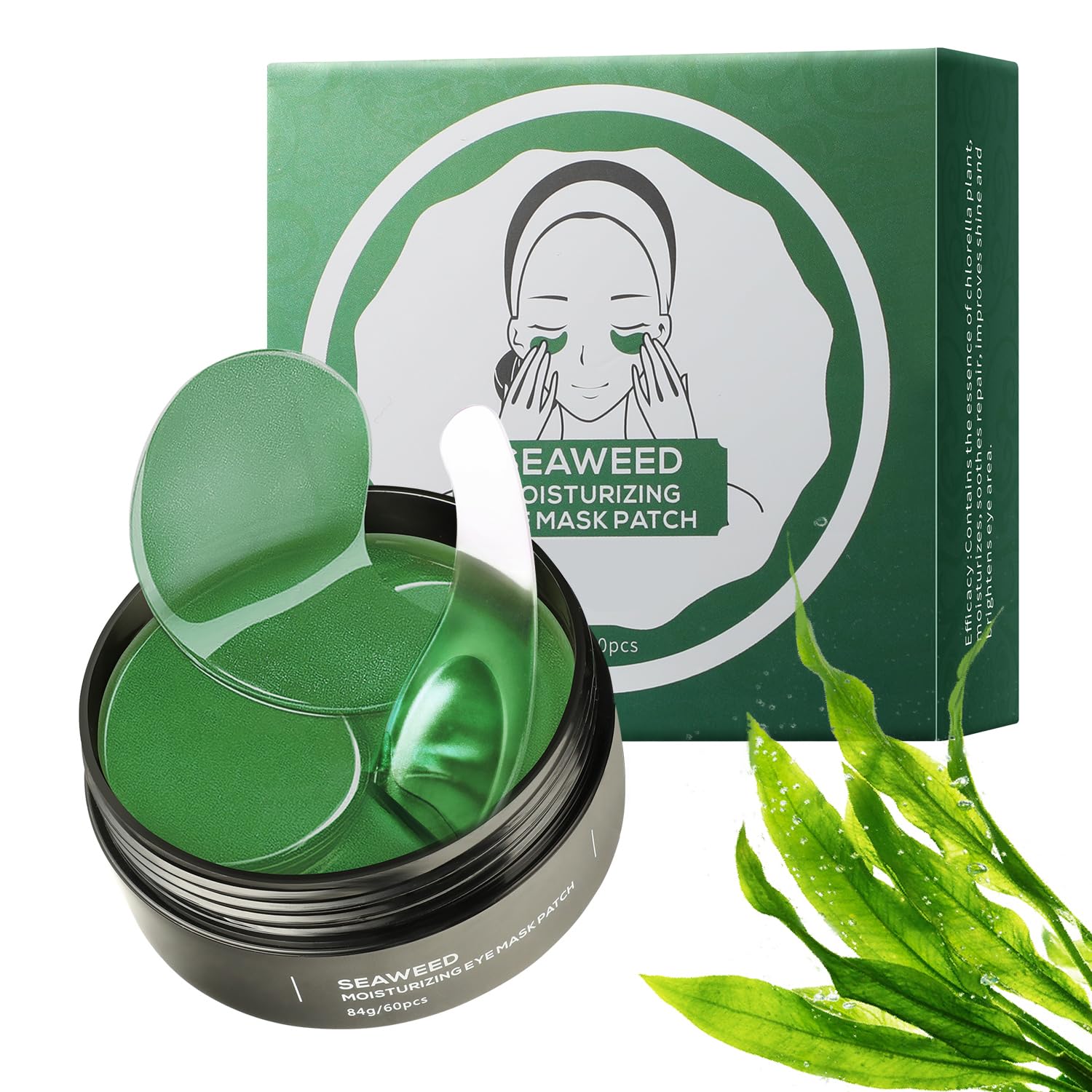 Seaweed Under Eye Patches 60 PCS Skin Tightening eye mask,Collagen Skin Care Products,Eye Patches for Puffy Eyes dark circles,Wrinkles and puffiness,Revitalises and Refreshes Your-image-43