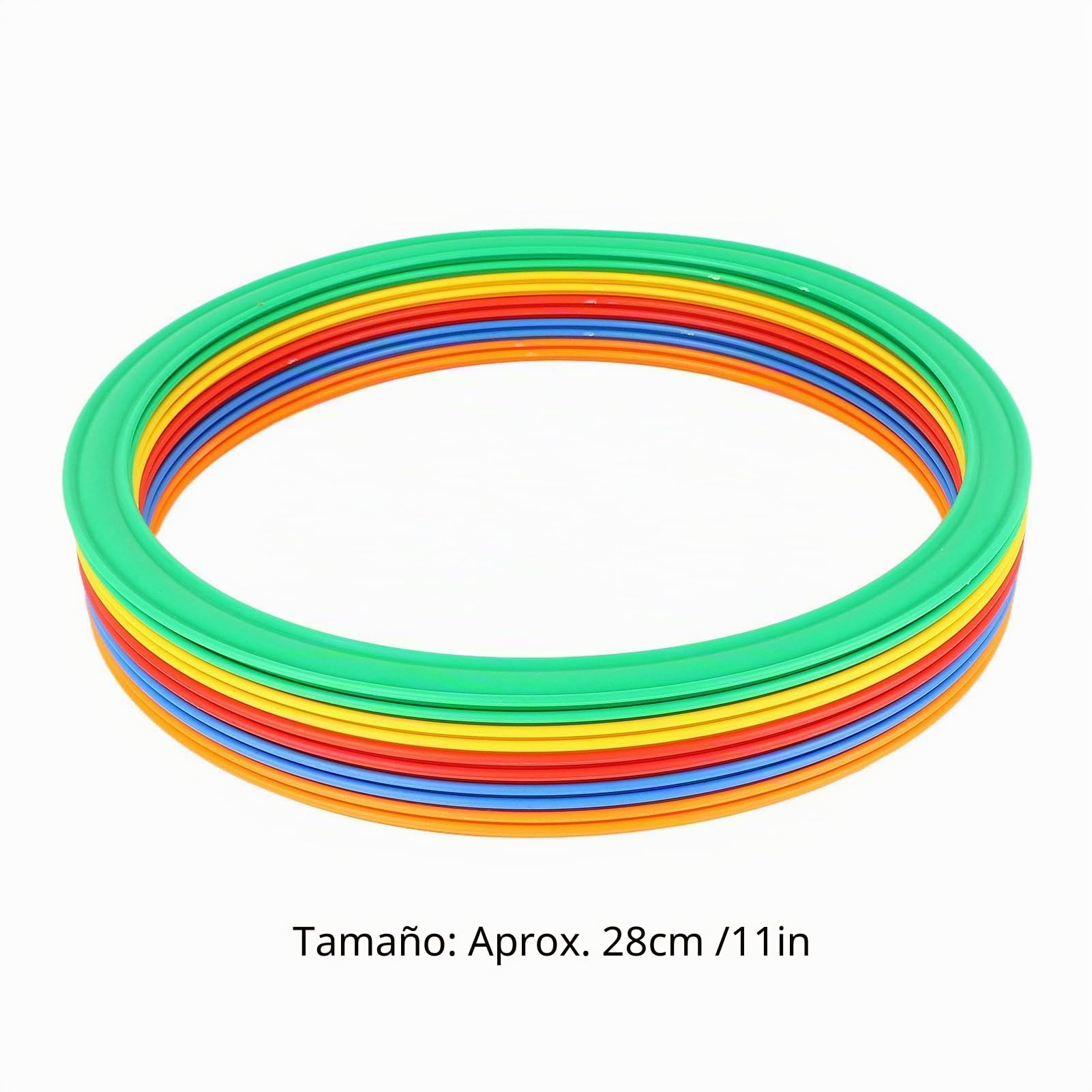 Juego de 10 anillos deportivos para niños, 10 anillos, 10 hebillas, mayor movilidad, anillos al aire libre, juguete, M, 28 cm, juego de 10 anillos, 10 hebillas, elevados