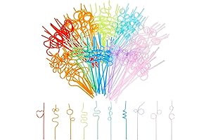 100 Pack Loopy Crazy Plastic Straws for Kid's Birthday Party, Classroom Celebration