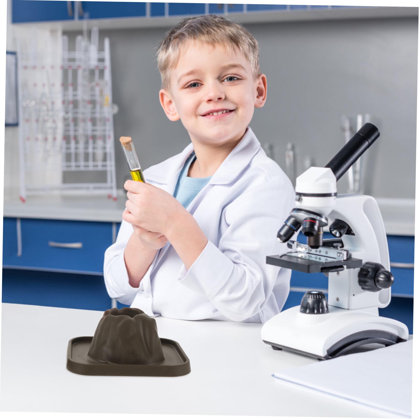 DOITOOL Kit de Ciencia para Aulas Infantiles: Modelo de Erupción Volcánica de 25 Piezas. Incluye Accesorios para Experimentos Científicos.