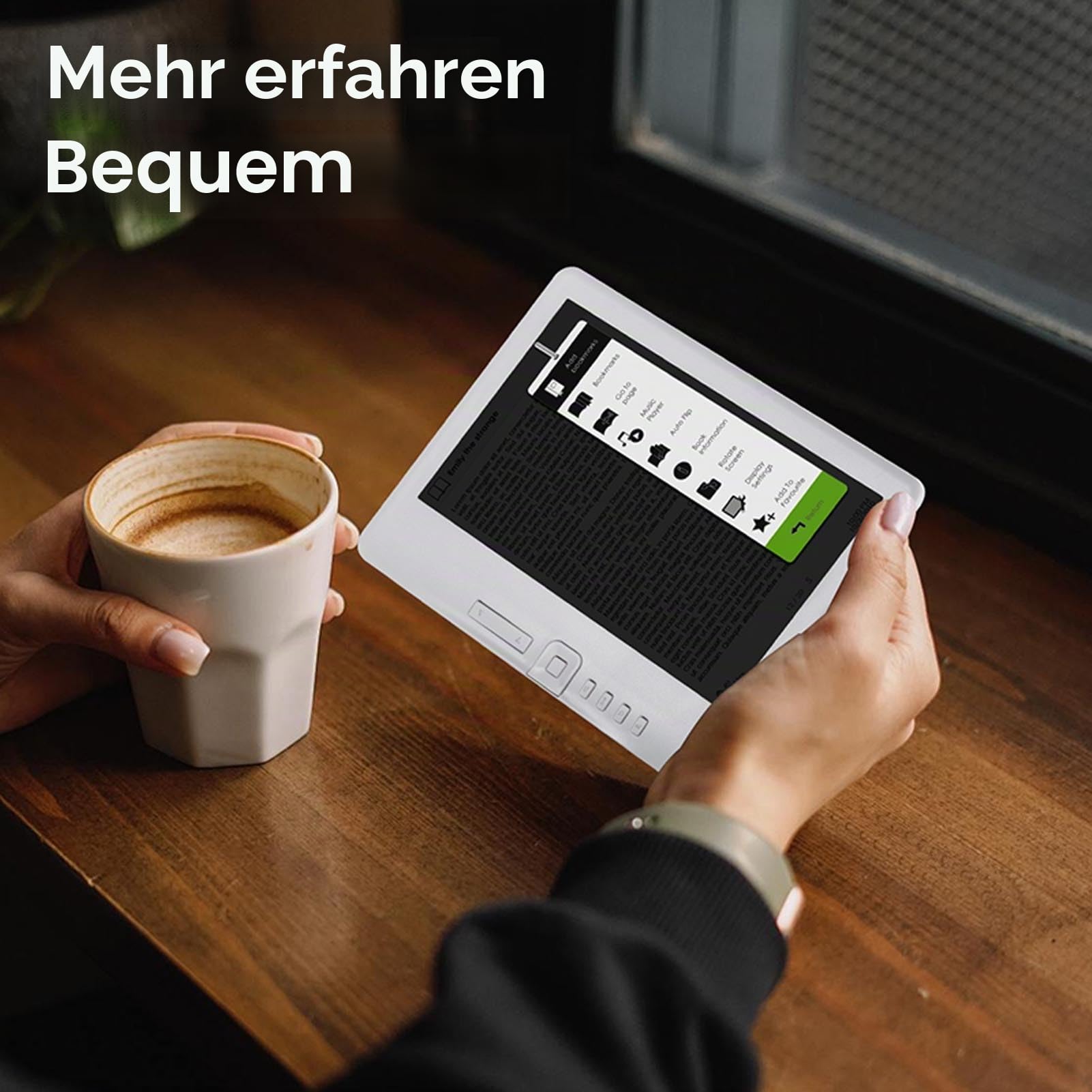 E-Reader, Tragbarer 7-Zoll-TFT-LCD-E-Book-Reader mit Displayschutzfolie und Schutzhülle Zum Lesen von Musikvideofotos (16G)