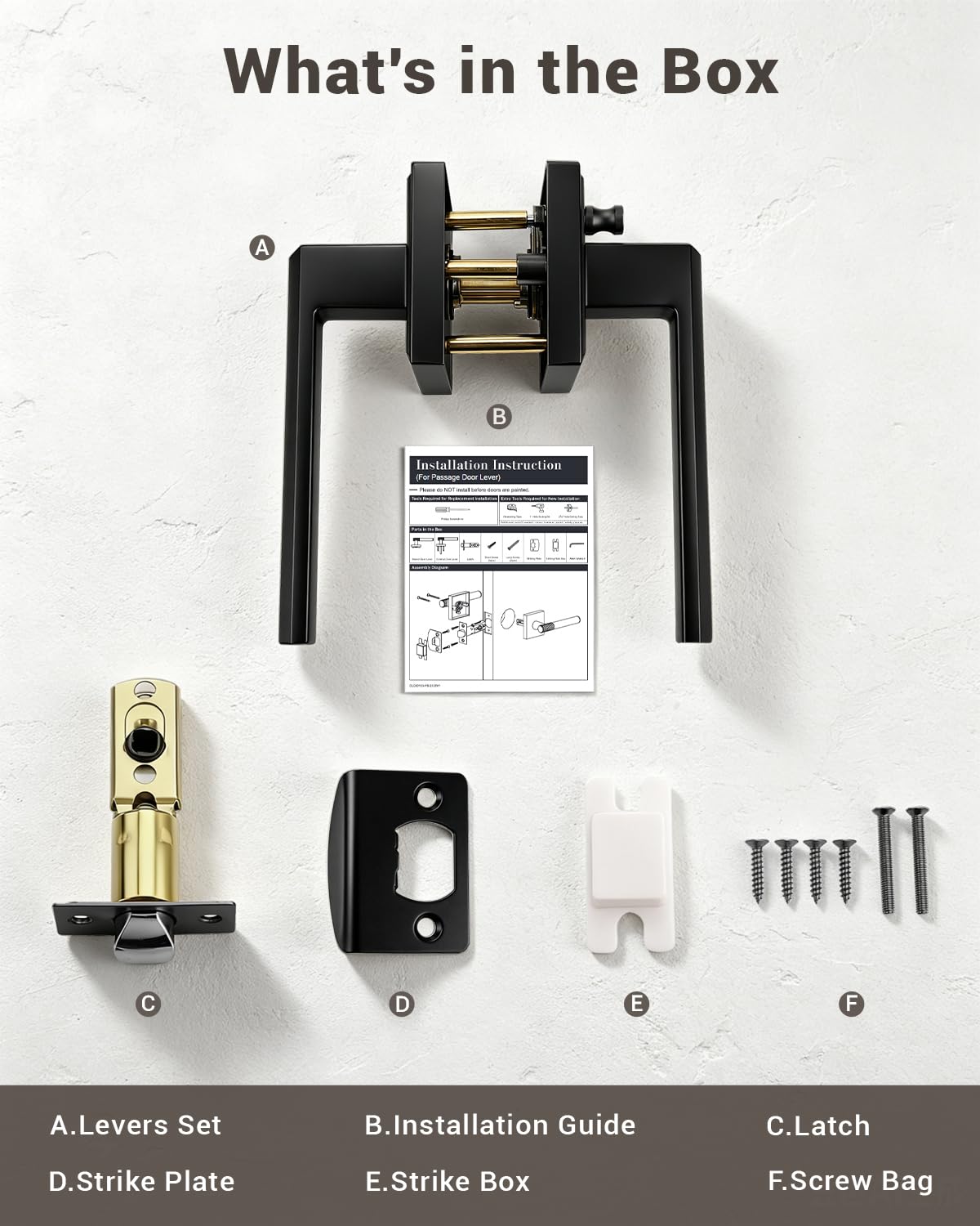 KNOBWELL Matte Black Door Knob with Lock - Keyless Entry -6