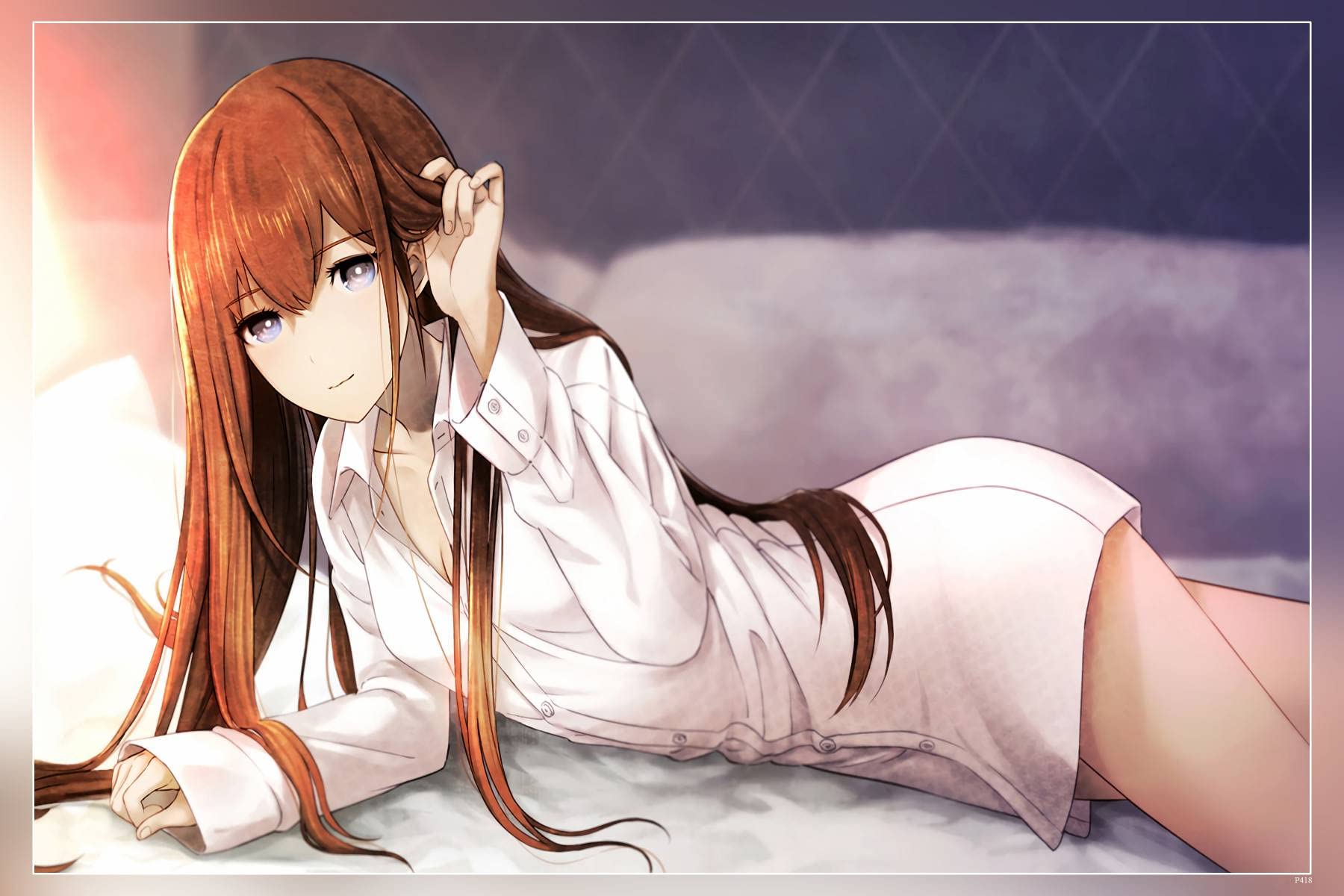 PosterHub Steins Gate Makise Kurisu in Bed Anime Girls Poster Matte Finish Paper Print 12 x18 Inch (Multicolor) HS - P418