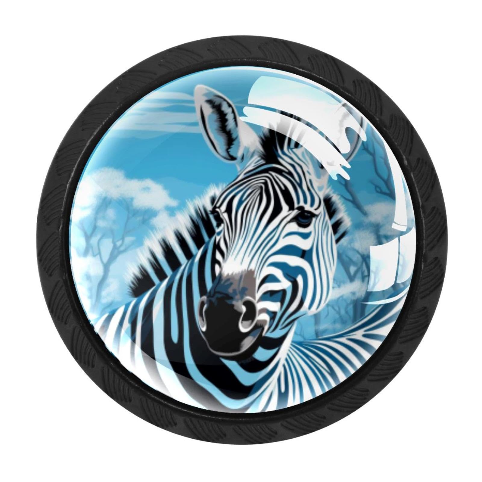 Chenzzzz Multicolored 06 4 Pack Zebra Kitchen Cabinet Knobs Drawer Knobs Dresser Knobs Matte Black Zinc Knobs Drawer Pulls Door Knobs Dresser Drawer Handles Knobs For Dresser Drawers
