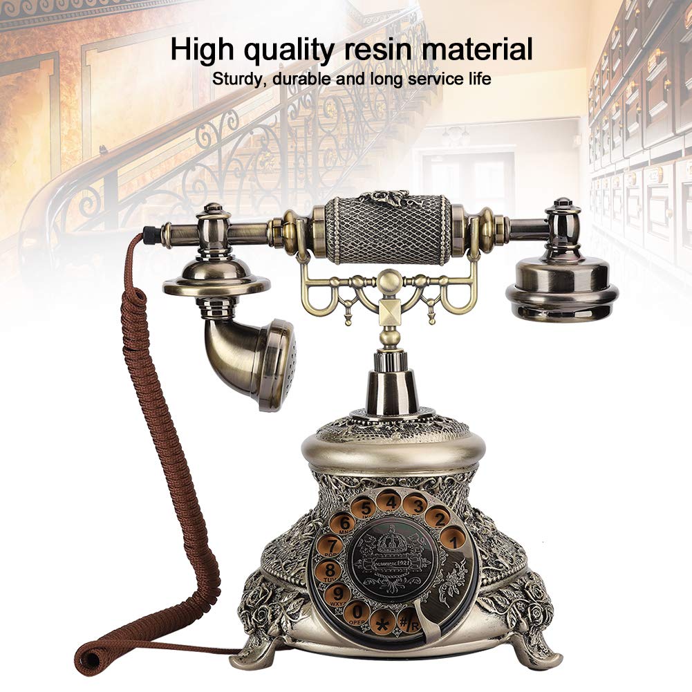 Teléfono Retro Teléfono Antiguo de línea Fija de la Vendimia Placa giratoria clásica Dial Teléfono de rotación para el hogar