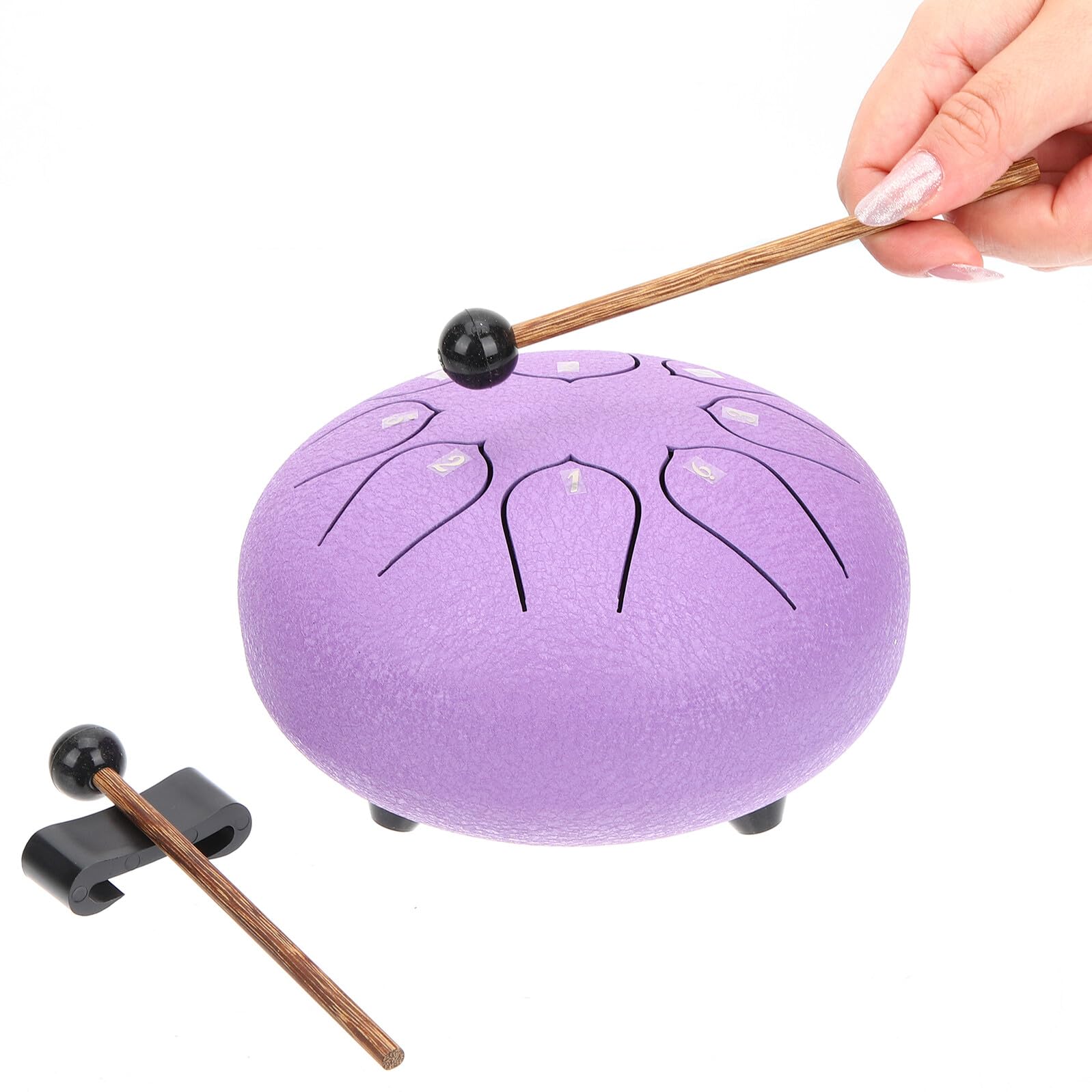 Instrumento de Percusión de Lengüeta de Acero Púrpura 8 Tonos, Material de Acero al Carbono y Madera, Adecuado para Principiantes en Educación Musical y Entretenimiento