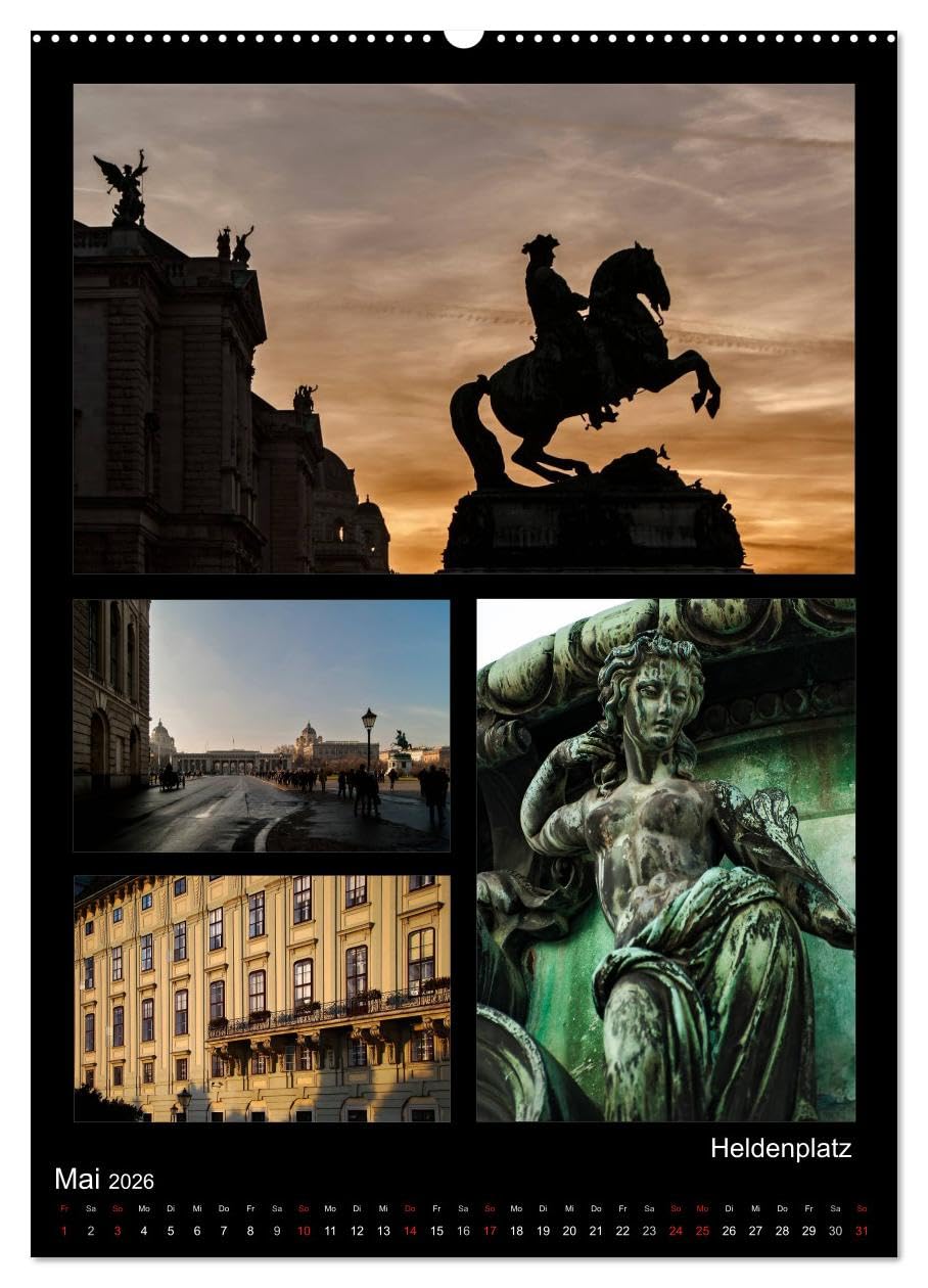 Calendario mensual CALVENDO de Die Hofburg zu Wien (calendario de pared 2026 DIN A2 alto), calendario mensual CALVENDO