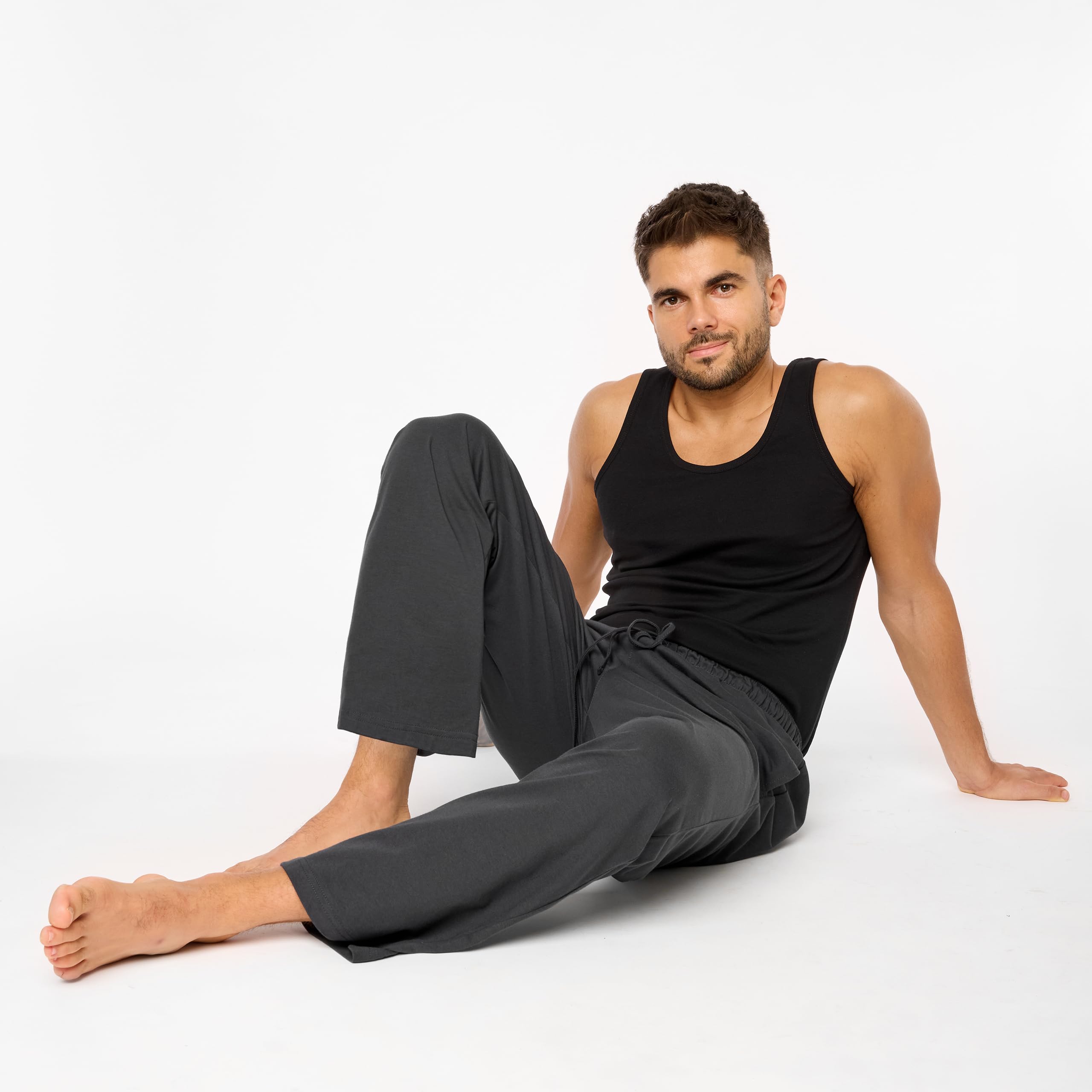 Timone Pantalon Pyjama Homme 100% Coton - Bas de Pyjama Confortable, Respirant, Coupe Droite, Taille Élastique, Poches Pratiques - Idéal Nuit, Détente, Maison - TPP-001