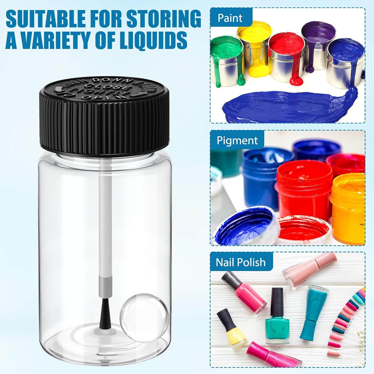 Mumufy 60Pcs Touch up Paint Bottles with Brush and Lid Empty Touch up Paint Bottle with Mixing Balls 2 oz Fluid Capacity Leftover Container for Car Scratches Repair