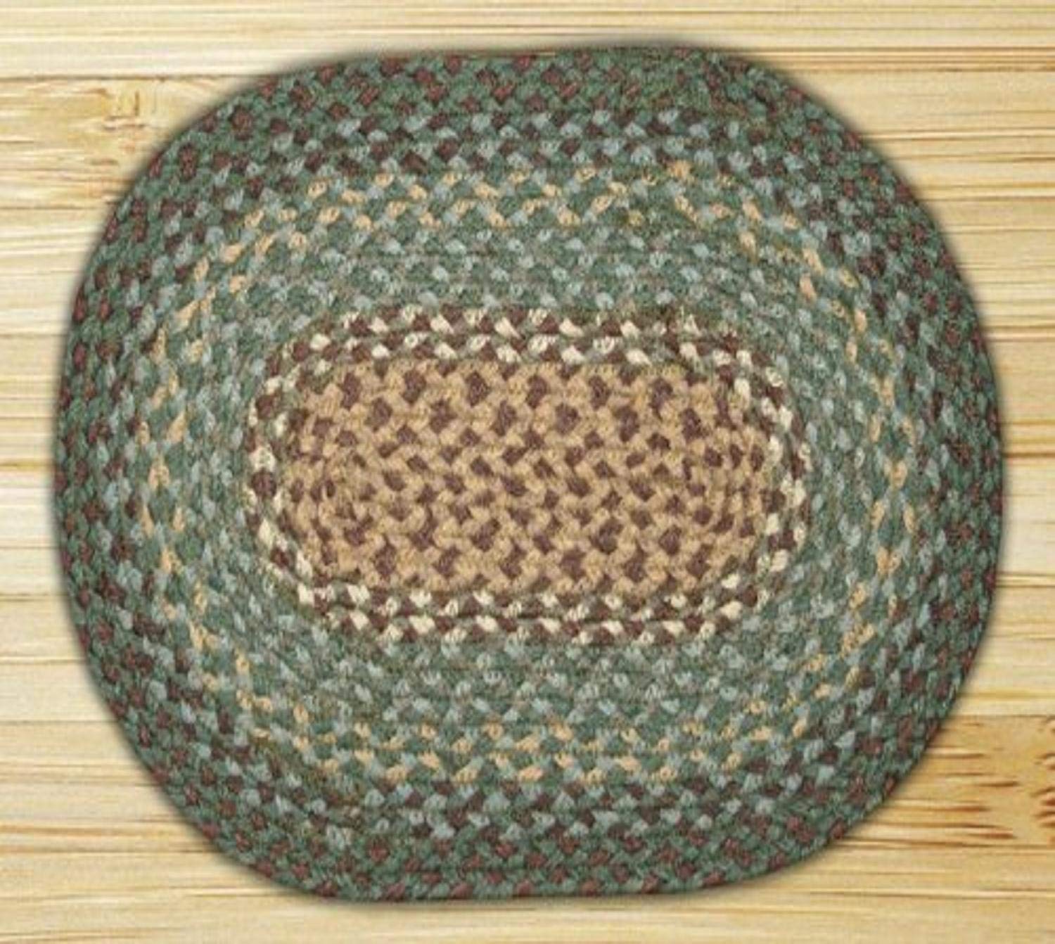 Earth Rugs MS-013 Oval Swatch, 10 x 15", Dark Green