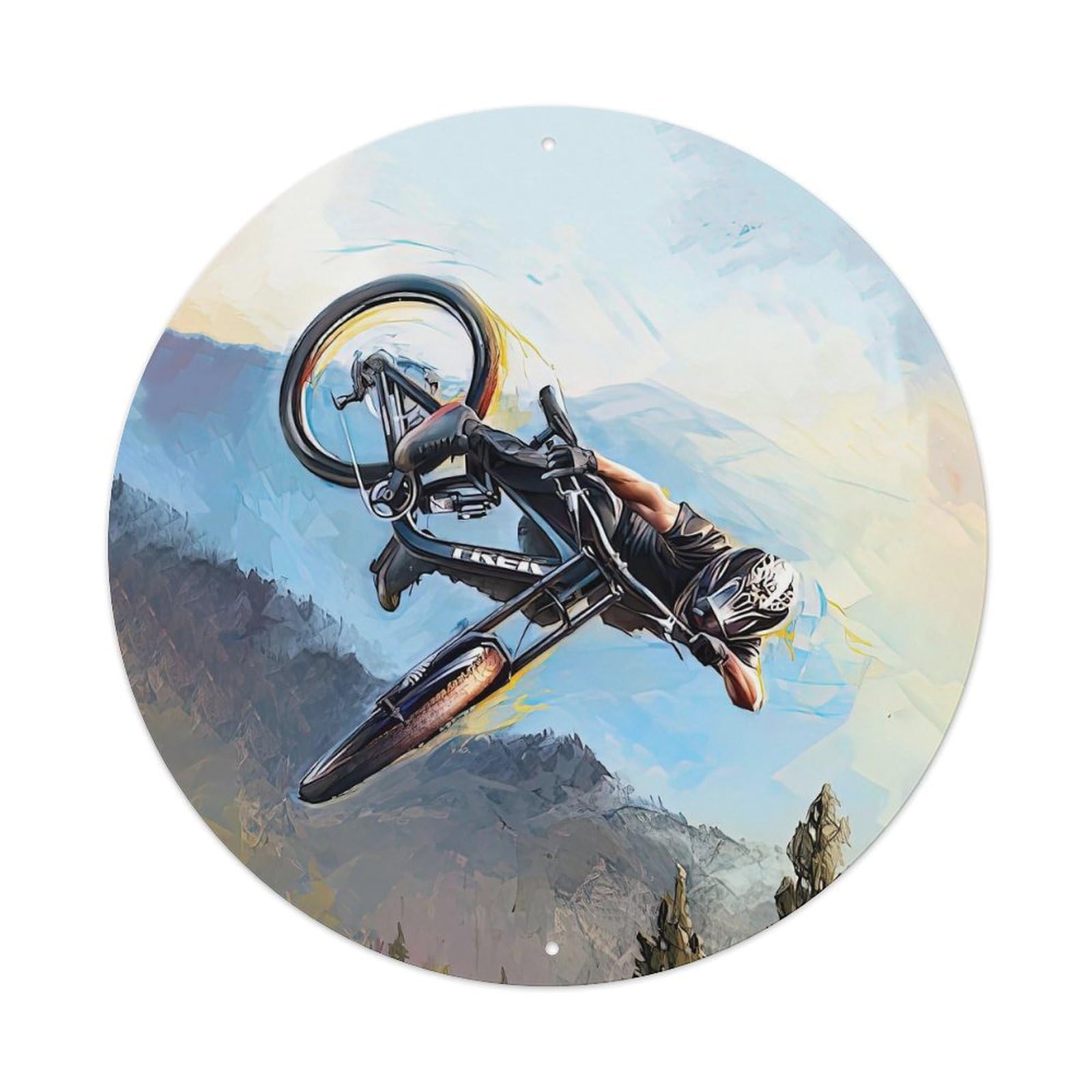 Mountain Bike Freestyle Forest Jump Sports Metal Tin Sign