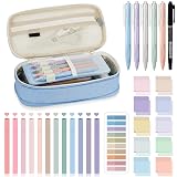 Jutom 39 Pcs Aesthetic Book Annotation Kit,Light Blue,Cute Style Light Blue...