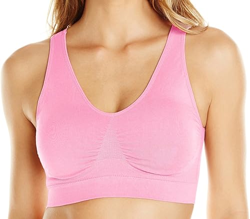 Miniatura 3 de Cabales Brasier deportivo sin costuras para mujer, paquete de 3 unidades, con almohadillas extraíbles