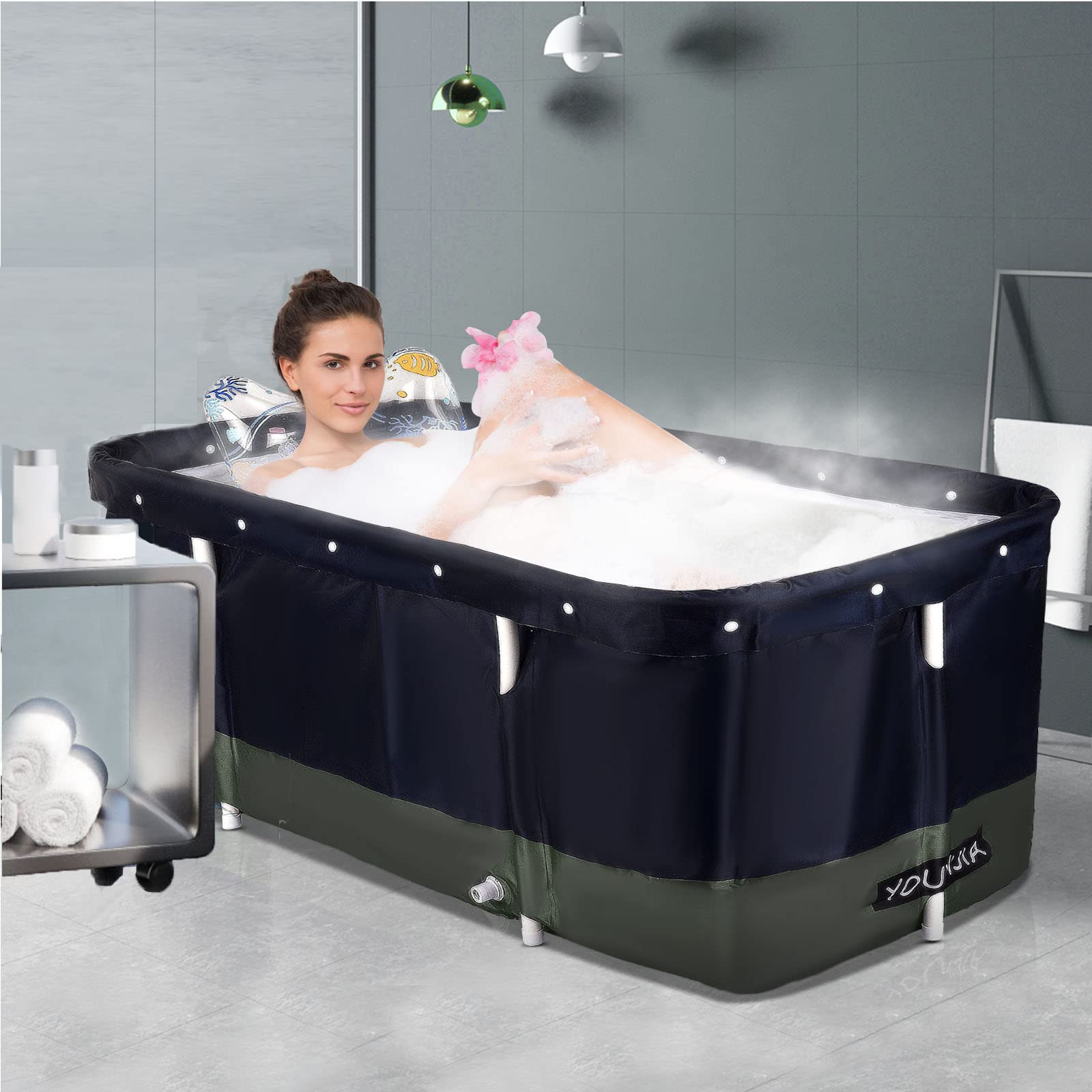 LIVOSA Portable Bathtub Bathtub for Adult Folding Bathtub for Hot Water