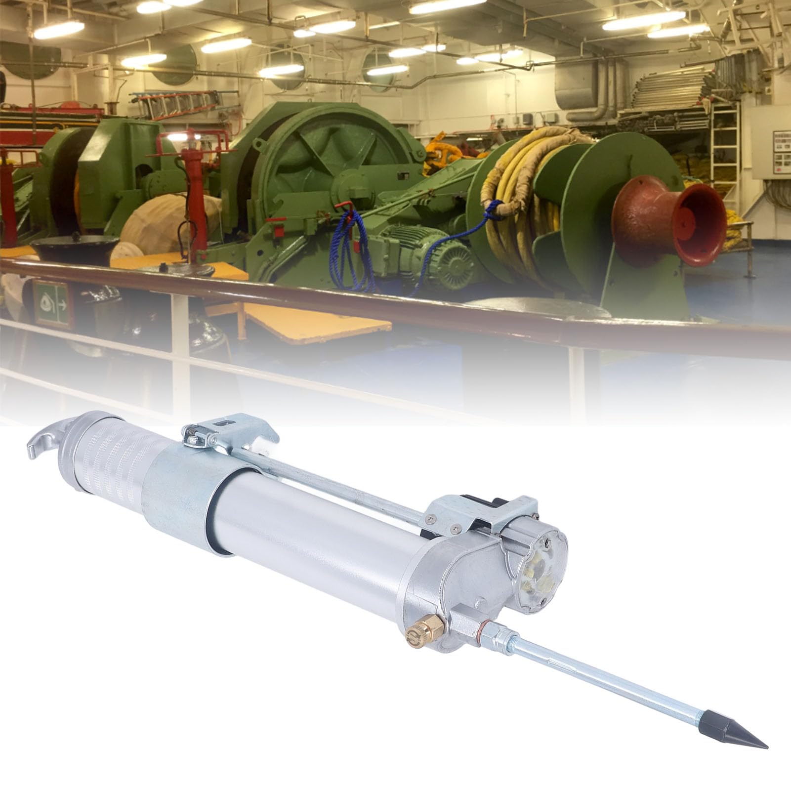 Fockety Adaptador de Taladro de Pistola de Grasa Eléctrica, Acoplador de Pistola de Grasa de Bloqueo 600CC 12000PSI con Manguera de Alta Presión, Accesorio de Bomba, Accesorios de