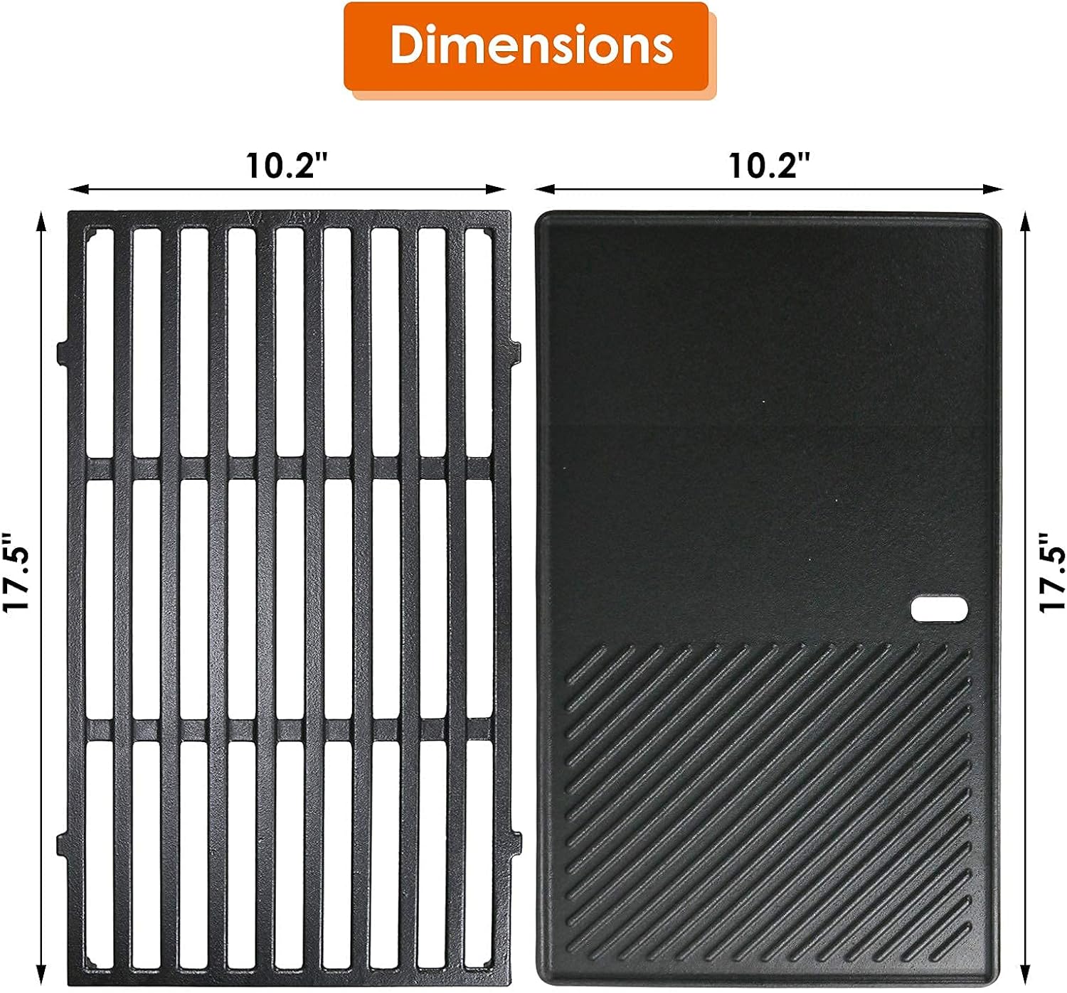 Uniflasy 7637 17.5 Inch Grill Cooking Grates Griddle and Grill Warming Rack for Weber Spirit 200 Series Spirit E210 Spirit E220 Spirit S210 Spirit S220 with Front Control Weber Spirit 200 Grill Grates