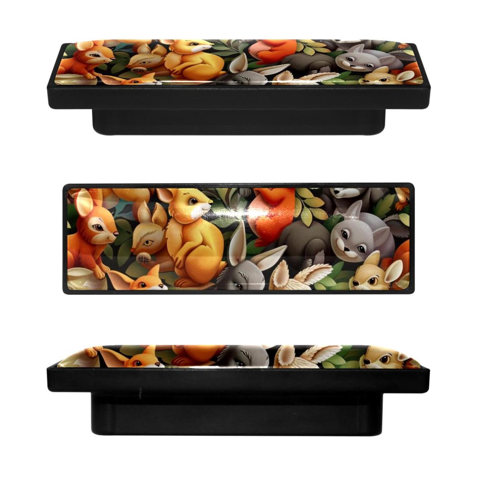 Boutons de placard écureuil mignons et animés rectangulaires pour meubles