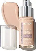 Revlon Base líquida Illuminance para cuidados com a pele, ácido hialurônico, fórmula hidratante e nutritiva com cobertura média, 113 bege marfim, 30 ml