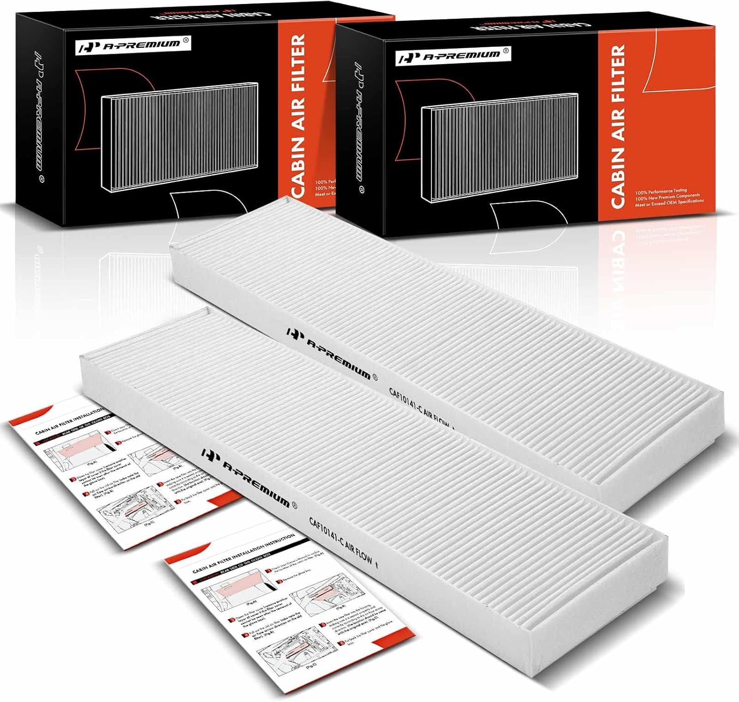 A-Premium 2-PC Cabin Air Filter Compatible with Chevrolet Equinox & Pontiac Torrent & Saturn Vue & Suzuki XL-7, 2002-2009, V6 3.6L, Replace# 22665802