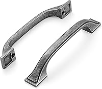 Vista 24 de KOOFIZO - Paquete de 10 tiradores de gabinete de cocina de latón antiguo de 3 pulgadas, manijas vintage de gabinete de latón, herrajes de gabinete