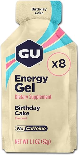 GU Energy Original Sports Nutrition Energy Gel 8 unidades pastel de cumpleaños GU Energy Original Sports Nutrition Energy Gel 8 unidades pastel de cumpleaños