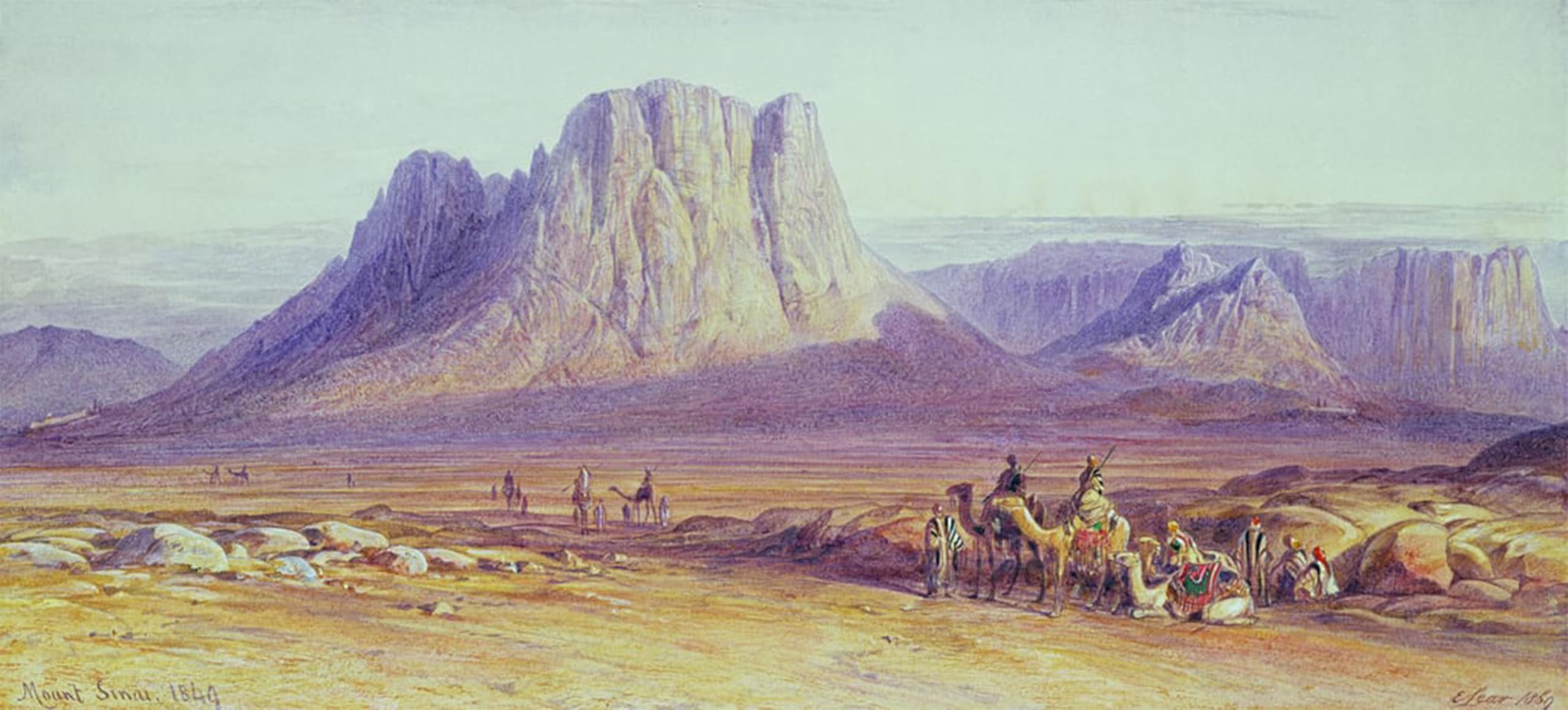 POSTERIIk Vintage Print Pop Art Landscape Artwork the Camel Trainondessi Mount Sinai by Edward Leaars Art Prints for Office Home Decor 60x90cm