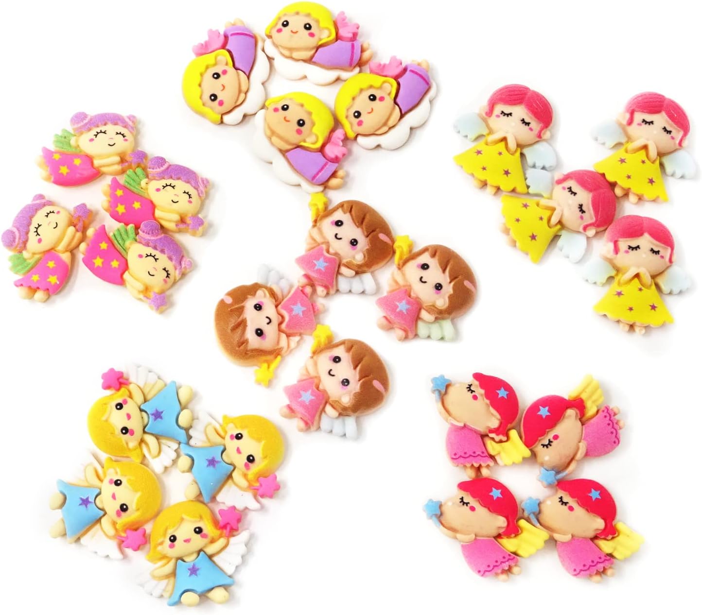 Honbay 24PCS Slime Charms Flatback Resin Charms Cute Angel Winged Girl Embellishments for Scrapbooking, Hair Clip, Phone Case, DIY Crafts image 2
