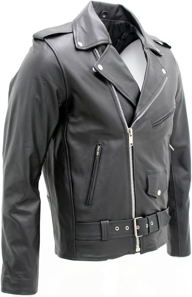 Men's Stylish Brando Casual Black Leather Biker Jacket