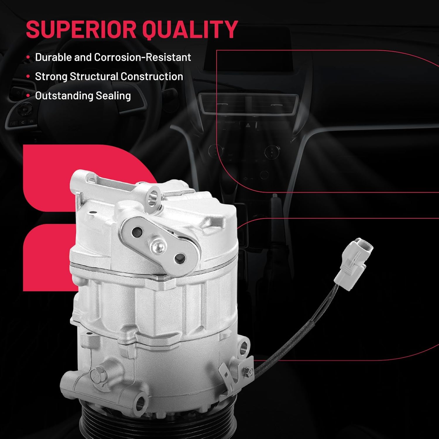 BDFHYK Air Conditioning A/C Compressor with Clutch Compatible with Ram ProMaster 1500 2500 3500 3.6L 2014-2022, Replacement 68149886AB, 198396