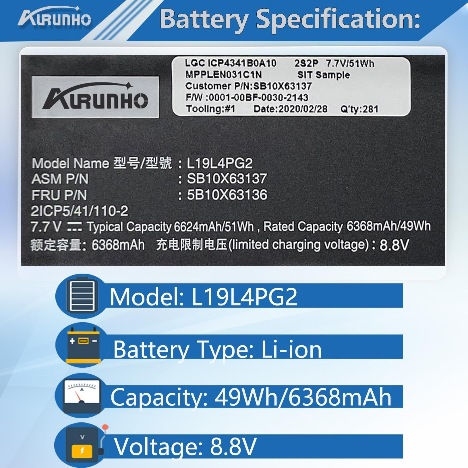 Amazon.com: 51Wh L19L4PG2 L19M4PG2 L19D4PG2 Laptop Battery