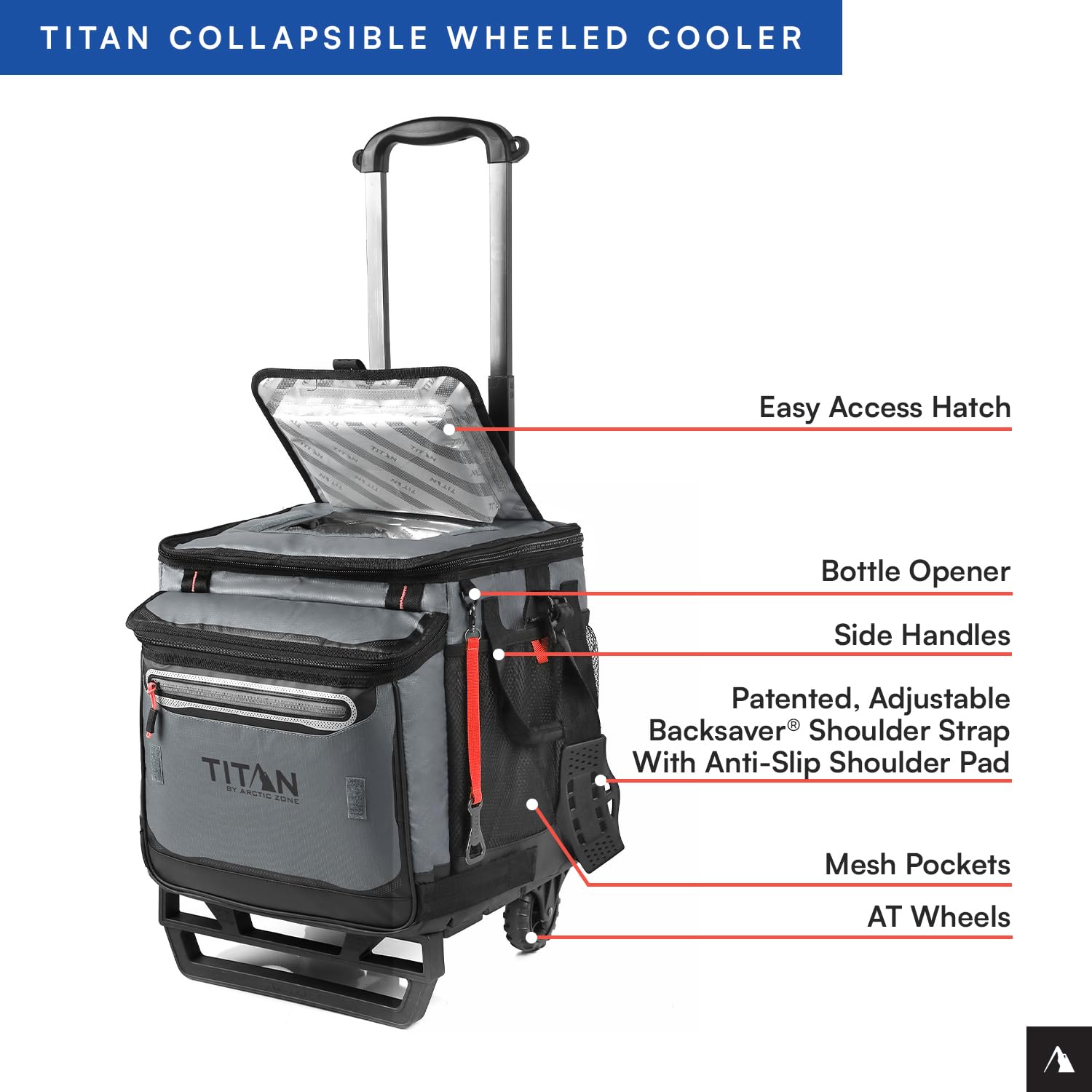 Arctic Zone Titan Deep Freeze 60 (50+10) Can Collapsible Rolling
