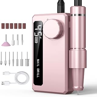 e Anzeige – Elektrische Nagelfräser - Professionell Nagelfeile für Gelnägel & Acrylnägel - 45000 u/min Kabellose...