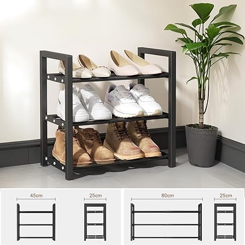 Miniatura 4 de Zapatero expandible pequeño para almacenamiento de zapatos, zapatero estrecho de metal, estante delgado para armarios de entrada, espacio pequeño,