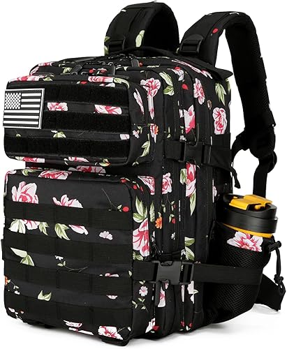 Miniatura 19 de Mochila táctica militar impermeable de 25L para hombres y mujeres, paquete de asalto, mochila de viaje pequeña, Fresa, Pequeño, Mochilas Daypack