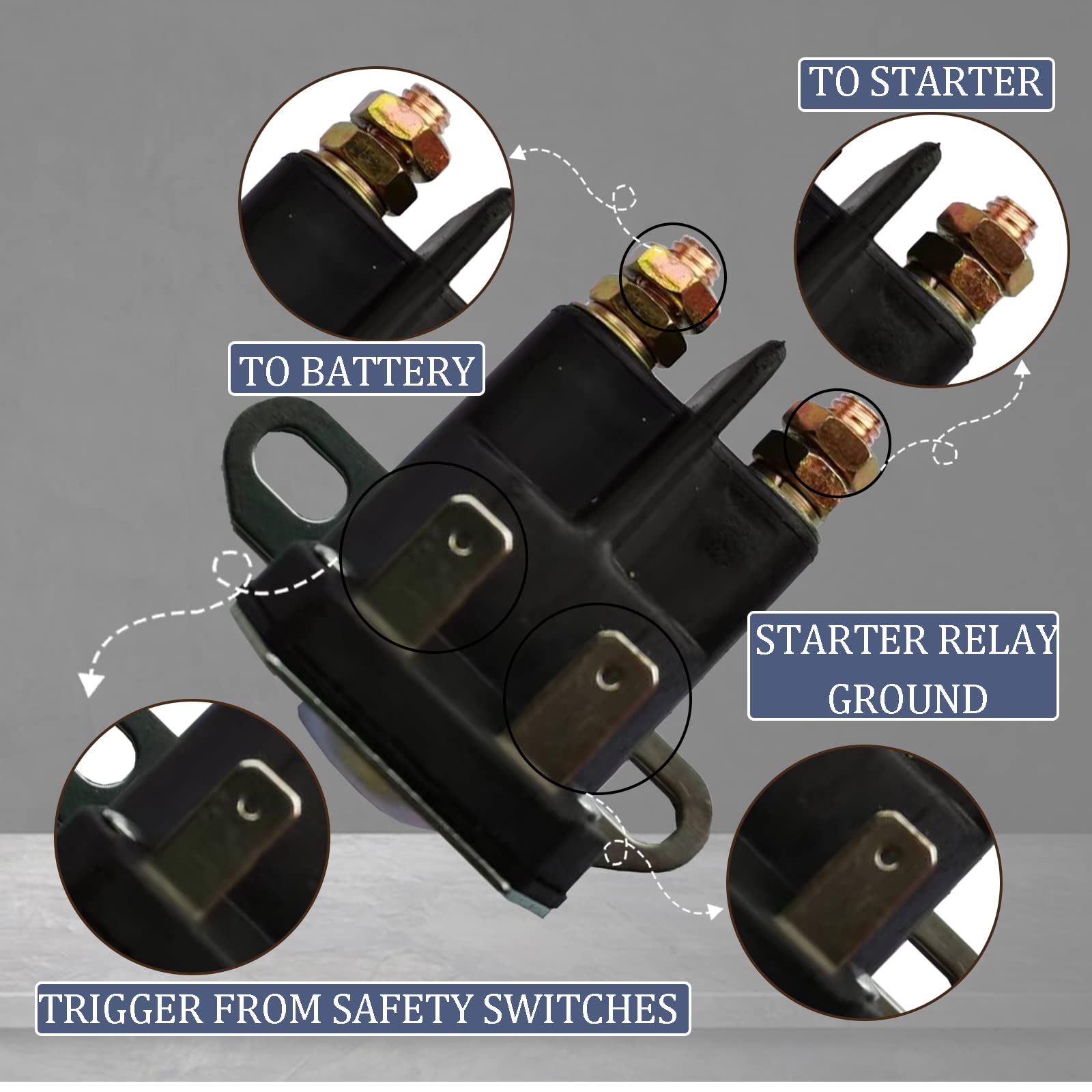 2 interruptores de relé solenoide, 862-1211-211-16, relé solenoide de arranque de 12 V para Trombetta Jo-hn Dee-re Cub Cadet AM138068 725-04439 LA100 LA105 LA110 LA115 LA120 LA120 110 LA120