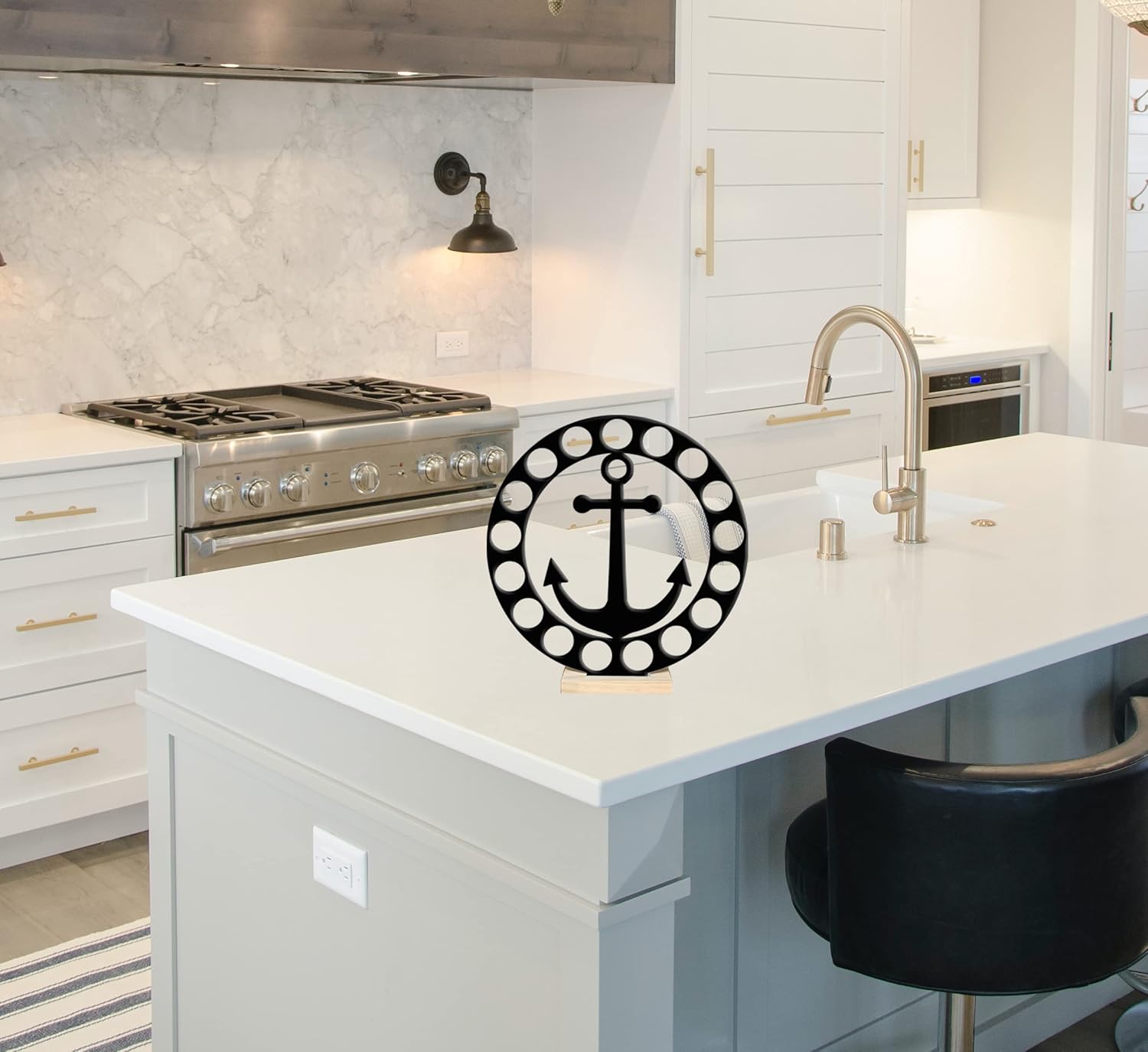 PK Décor K Cups Storage Kitchen Nautical Sign, Anchor Coffee Pod Holder, Gift for Coffee Drinkers, Beach or Lake House Coffee Bar Decor, Coffee Lovers Gift