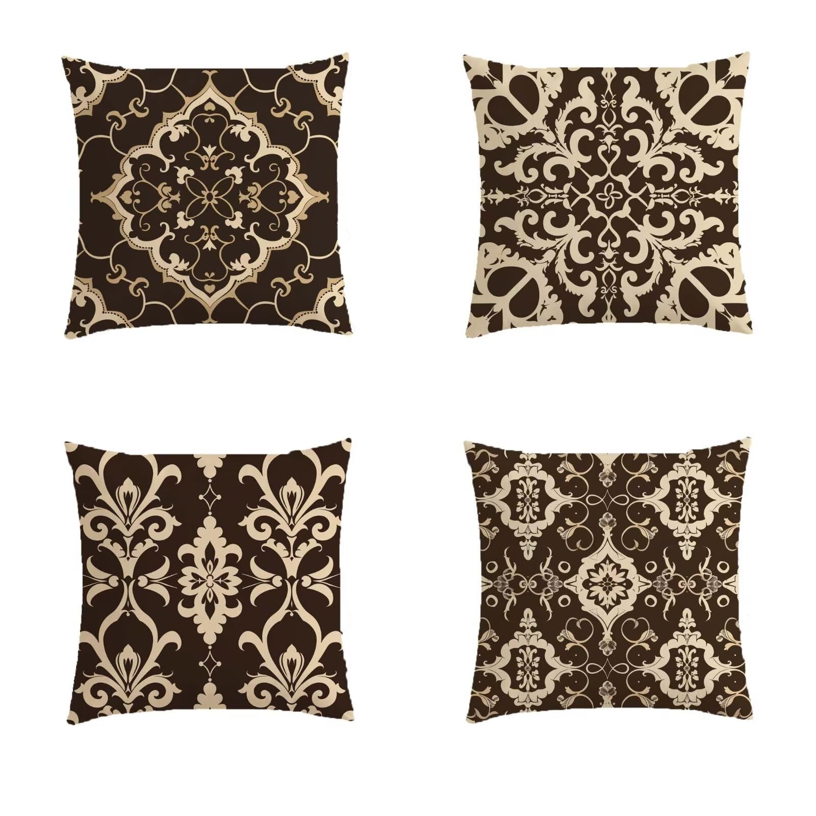 Housse coussin exterieur 60x60cm imperméable rouille lot de 4