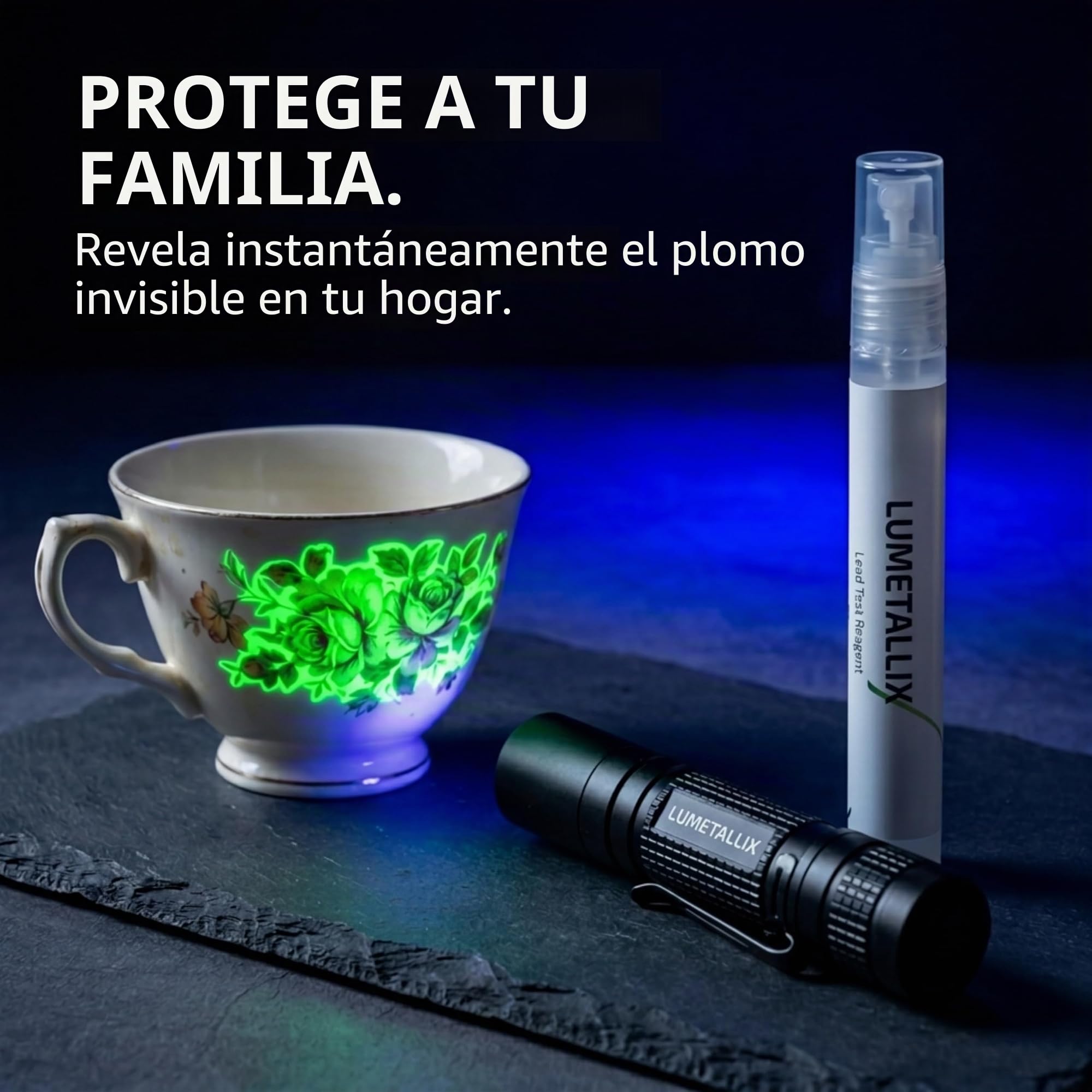 Lumetallix: Kit Instantáneo de Test de Plomo para Platos, Pintura, Cerámica, Vidrio, Juguetes | Rápido, Fácil y Seguro de Usar, Detección Fiable de Plomo | El Test del Plomo que Brilla