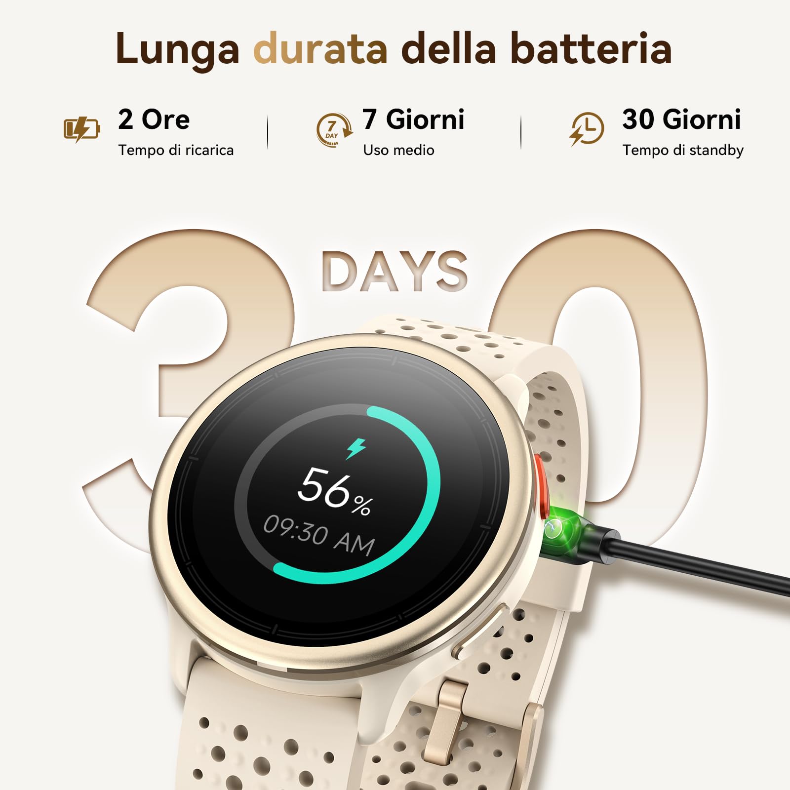 Smartwatch Donna 1.27'' Orologio Uomo Rotondo con 2 Cinturini,120+ Modalità Sportive, Corsi di Ginnastica 3ATM Monitoraggio Salute e Sonno Contapassi Fitness Watch per Samsung/Android/iPhone Albicocca