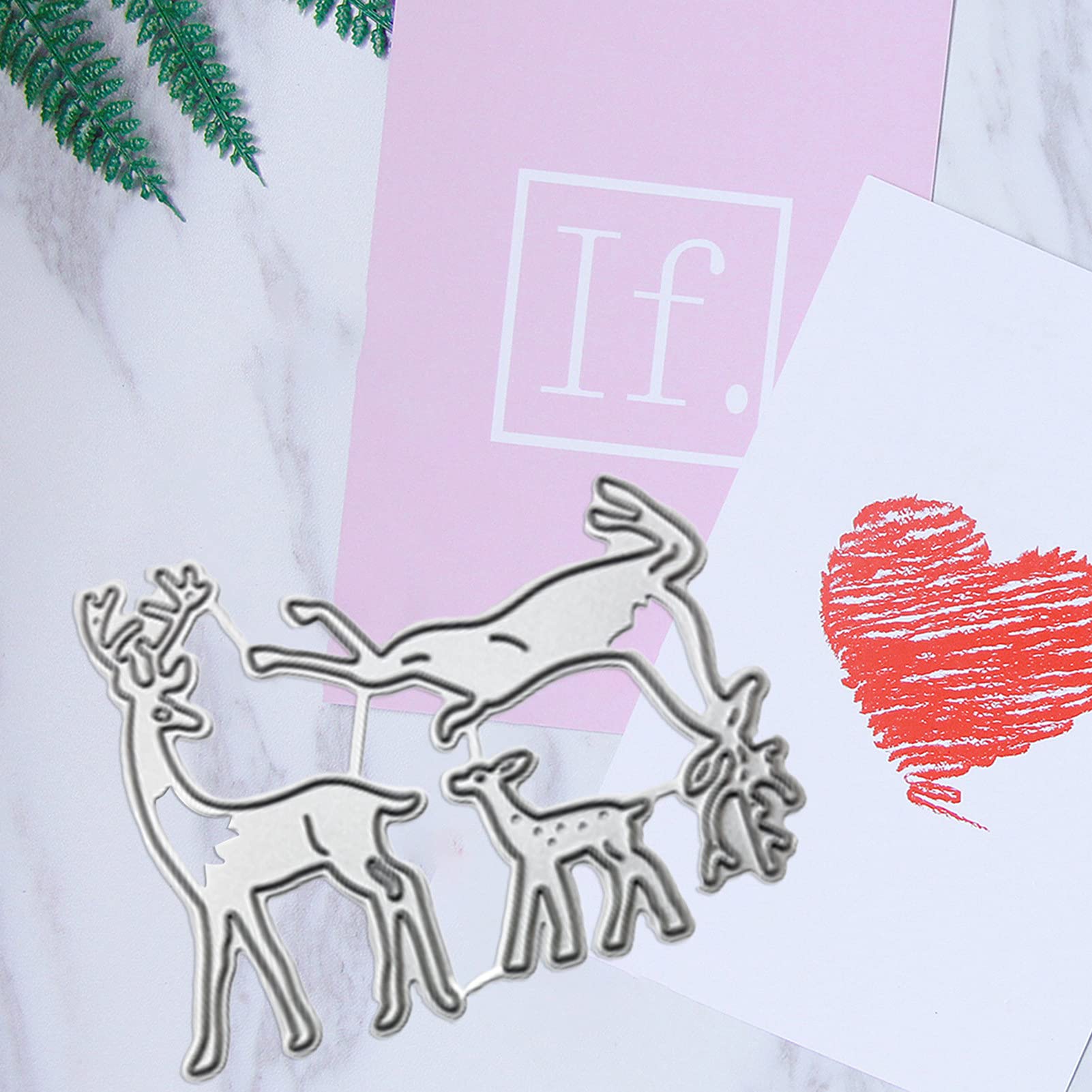Nuovo 3 pezzi decorazione cervo fustelle in metallo per Album Scrapbooking fai da te carte di carta artigianato decorativo goffratura fustellatura  15