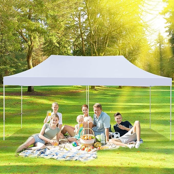 Beyond Sky Outdoor Gazebo Tent 10 x 20 feet with Waterproof Fabric | Canopy Tent for Wedding and Garden | Portable Tent - 2 mins Installation White